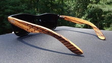 Load image into Gallery viewer, Zebrawood Stars and Stripes Polarized Sunglasses With Wooden Case- *Only Ships Within USA* - Sunglass Innovation®
