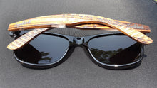 Load image into Gallery viewer, Zebrawood Stars and Stripes Polarized Sunglasses With Wooden Case- *Only Ships Within USA* - Sunglass Innovation®
