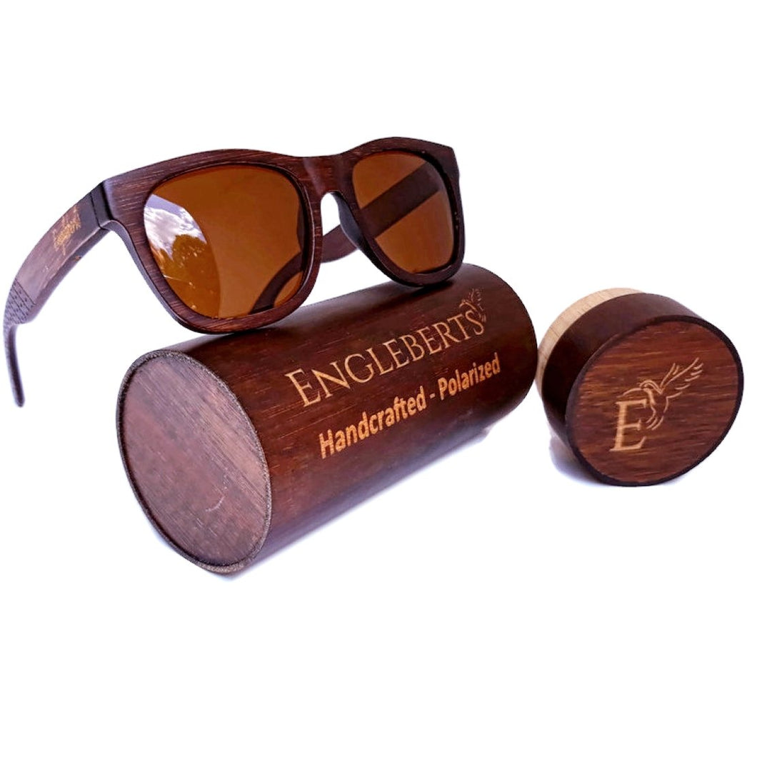 Sienna Wooden Polarized Sunglasses With Bamboo Case - *Only Ships Within USA* - Sunglass Innovation®
