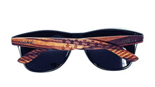 Load image into Gallery viewer, Zebrawood Stars and Stripes Polarized Sunglasses With Wooden Case- *Only Ships Within USA* - Sunglass Innovation®
