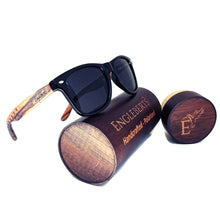 Load image into Gallery viewer, Zebrawood Stars and Stripes Polarized Sunglasses With Wooden Case- *Only Ships Within USA* - Sunglass Innovation®
