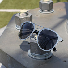 Load image into Gallery viewer, Oval Metal Matte Silver Sunglasses  - *Only Ships Within USA* - Sunglass Innovation®
