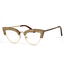 Load image into Gallery viewer, Vintage Half Frame Rhinestone Fashion Cat Eye Sunglasses - Sunglass Innovation®
