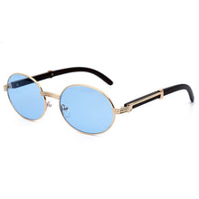 Load image into Gallery viewer, US Warehouse: Retro Steampunk Round Sunglasses. Yellow Blue Lens. - Sunglass Innovation®
