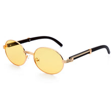 Load image into Gallery viewer, US Warehouse: Retro Steampunk Round Sunglasses. Yellow Blue Lens. - Sunglass Innovation®
