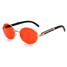 Load image into Gallery viewer, US Warehouse: Retro Steampunk Round Sunglasses. Yellow Blue Lens. - Sunglass Innovation®
