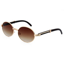 Load image into Gallery viewer, US Warehouse: Retro Steampunk Round Sunglasses. Yellow Blue Lens. - Sunglass Innovation®
