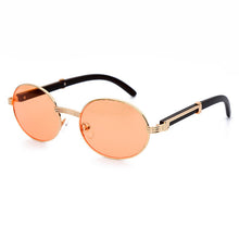 Load image into Gallery viewer, US Warehouse: Retro Steampunk Round Sunglasses. Yellow Blue Lens. - Sunglass Innovation®
