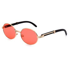 Load image into Gallery viewer, US Warehouse: Retro Steampunk Round Sunglasses. Yellow Blue Lens. - Sunglass Innovation®
