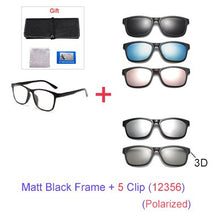 Load image into Gallery viewer, Unisex 3D Polarized Magnet Sunglasses. With 6 Clip On Lens. TR90 Frame. UV400. - Sunglass Innovation®
