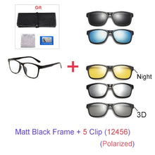 Load image into Gallery viewer, Unisex 3D Polarized Magnet Sunglasses. With 6 Clip On Lens. TR90 Frame. UV400. - Sunglass Innovation®
