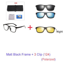 Load image into Gallery viewer, Unisex 3D Polarized Magnet Sunglasses. With 6 Clip On Lens. TR90 Frame. UV400. - Sunglass Innovation®
