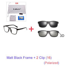 Load image into Gallery viewer, Unisex 3D Polarized Magnet Sunglasses. With 6 Clip On Lens. TR90 Frame. UV400. - Sunglass Innovation®
