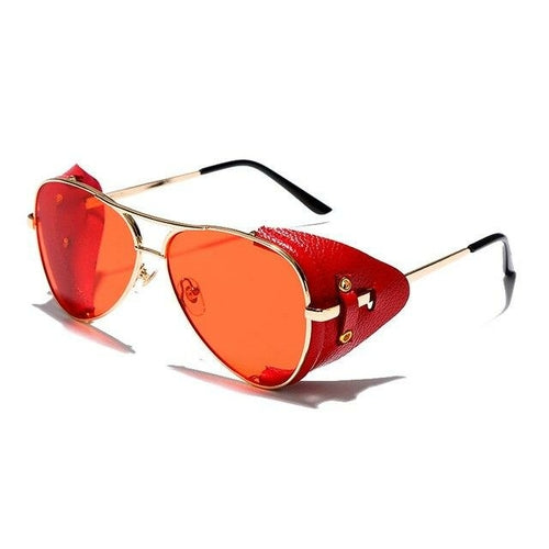 Unisex Fashion Pilot Leather Sunglasses - *Only Ships Within USA* - Sunglass Innovation®