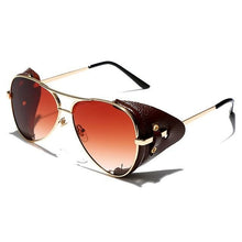 Load image into Gallery viewer, Unisex Fashion Pilot Leather Sunglasses - *Only Ships Within USA* - Sunglass Innovation®
