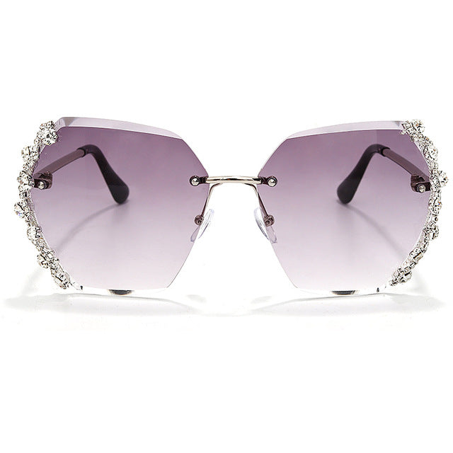 US Warehouse: Women's Rimless Rhinestone Luxury Sunglasses - Sunglass Innovation®