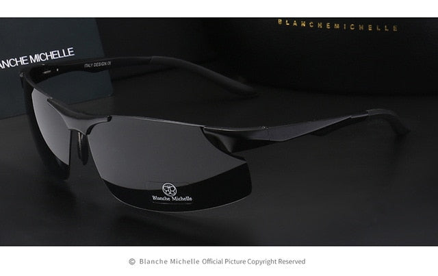 Men's Rimless Aluminum Magnesium Polarized Sport Sunglasses. - Sunglass Innovation®