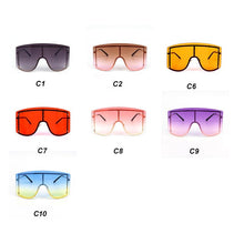 Load image into Gallery viewer, Oversized Blue Yellow Gradient Sunglasses Fashion Rimless Metal - *Only Ships Within USA* - Sunglass Innovation®
