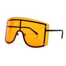Load image into Gallery viewer, Oversized Blue Yellow Gradient Sunglasses Fashion Rimless Metal - *Only Ships Within USA* - Sunglass Innovation®
