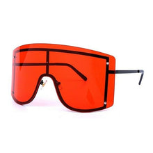 Load image into Gallery viewer, Oversized Blue Yellow Gradient Sunglasses Fashion Rimless Metal - *Only Ships Within USA* - Sunglass Innovation®
