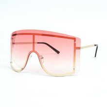 Load image into Gallery viewer, Oversized Blue Yellow Gradient Sunglasses Fashion Rimless Metal - *Only Ships Within USA* - Sunglass Innovation®
