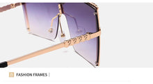 Load image into Gallery viewer, Oversized Square Sunglasses Vintage Alloy Frame - *Only Ships Within USA* - Sunglass Innovation®
