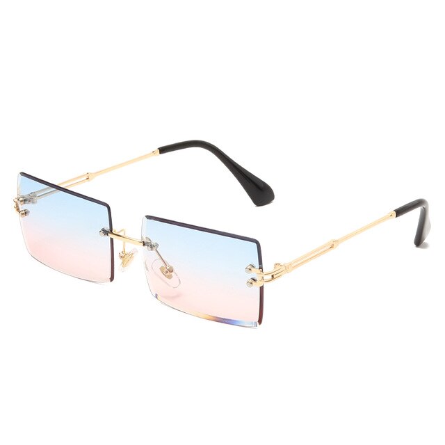 Women's Rimless Fashion Small Rectangle Sunglasses. UV400 - Sunglass Innovation®