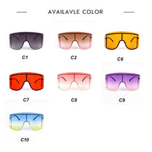 Load image into Gallery viewer, Oversized Blue Yellow Gradient Sunglasses Fashion Rimless Metal - *Only Ships Within USA* - Sunglass Innovation®
