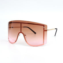 Load image into Gallery viewer, Oversized Blue Yellow Gradient Sunglasses Fashion Rimless Metal - *Only Ships Within USA* - Sunglass Innovation®
