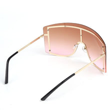Load image into Gallery viewer, Oversized Blue Yellow Gradient Sunglasses Fashion Rimless Metal - *Only Ships Within USA* - Sunglass Innovation®
