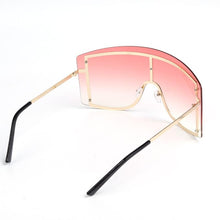 Load image into Gallery viewer, Oversized Blue Yellow Gradient Sunglasses Fashion Rimless Metal - *Only Ships Within USA* - Sunglass Innovation®
