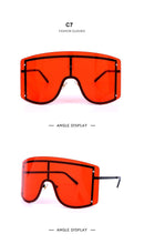 Load image into Gallery viewer, Oversized Blue Yellow Gradient Sunglasses Fashion Rimless Metal - *Only Ships Within USA* - Sunglass Innovation®
