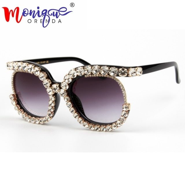 Women's Oversized Rhinestone Cat Eye Sunglasses - Sunglass Innovation®