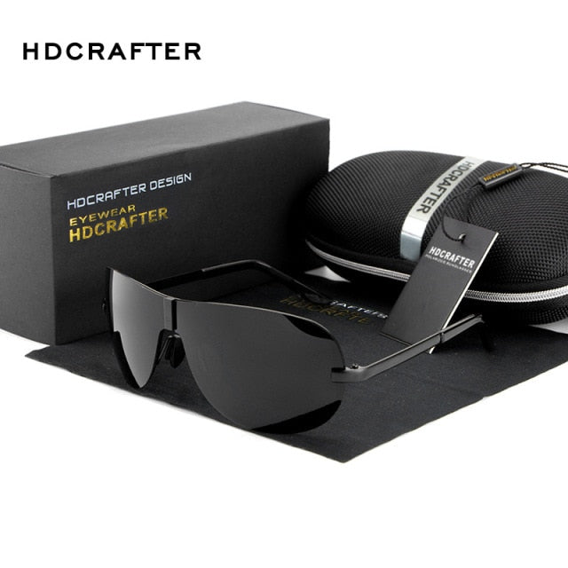Men's Polarized Vintage Rimless Sunglasses - Sunglass Innovation®